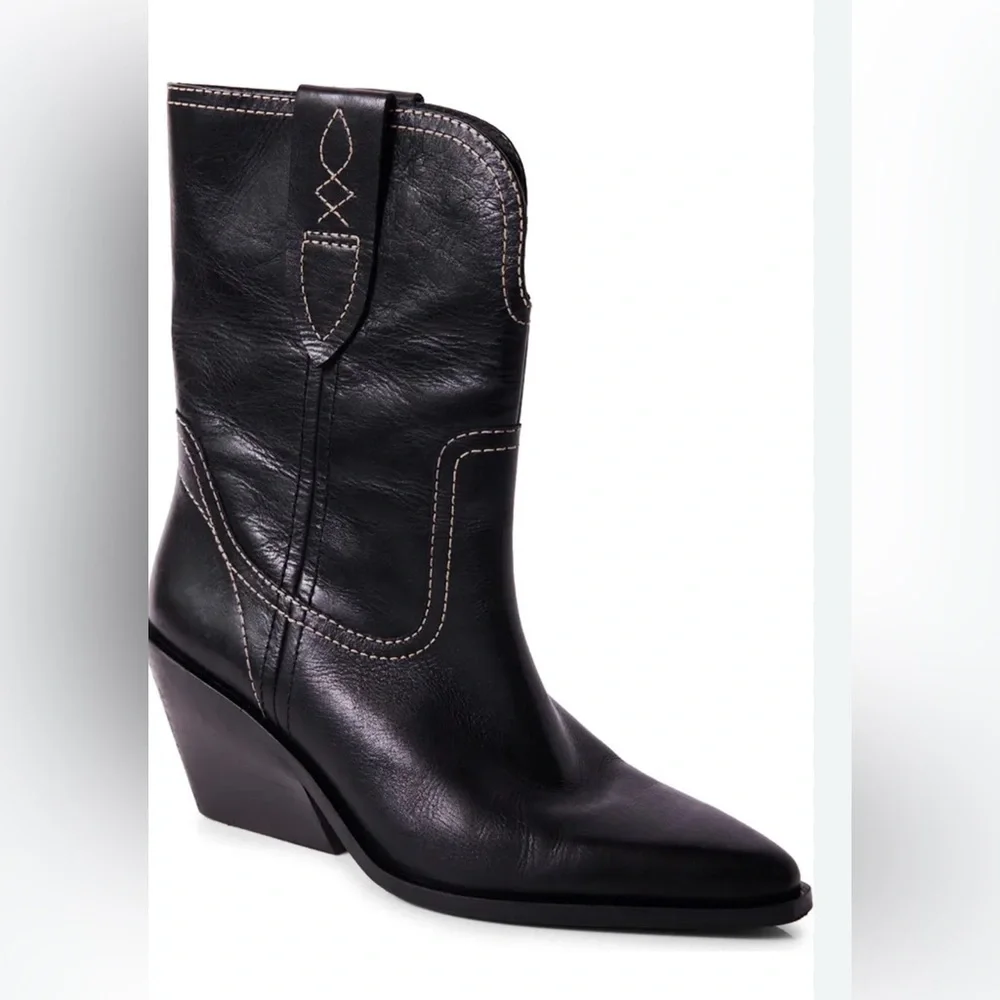 Free People Pitchfork Black Western Boots 6